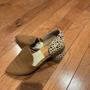 Dolce Vita Tan and Leopard Print Loafers